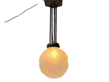 Art Deco Muller Frères Luneville Style Pendant Light, 1930s